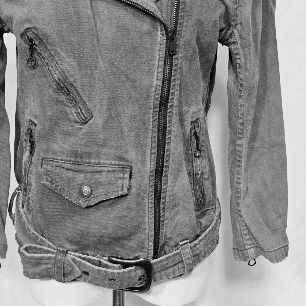 Denim & Supply‎ Ralph Lauren Jacket Womens Medium Moto Biker Belted Zip